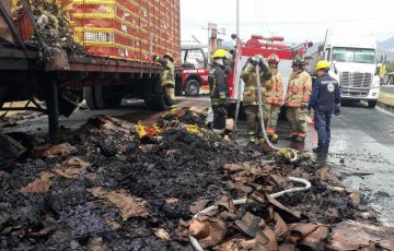 Se Incendia Tr Iler Que Transportaba Pollos En San Salvador