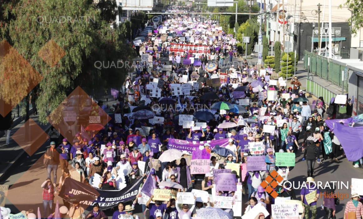 Marchan Alrededor De 6 Mil Mujeres En Pachuca Por El 8M