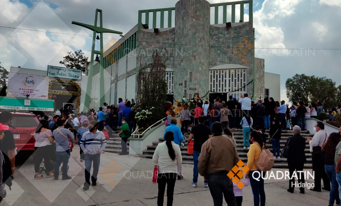 Misas híbridas durante festejos a San Judas Tadeo en Pachuca y la Reforma