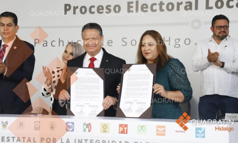 Firman Acuerdo Estatal para la Integridad del Proceso Electoral  Hidalgo
