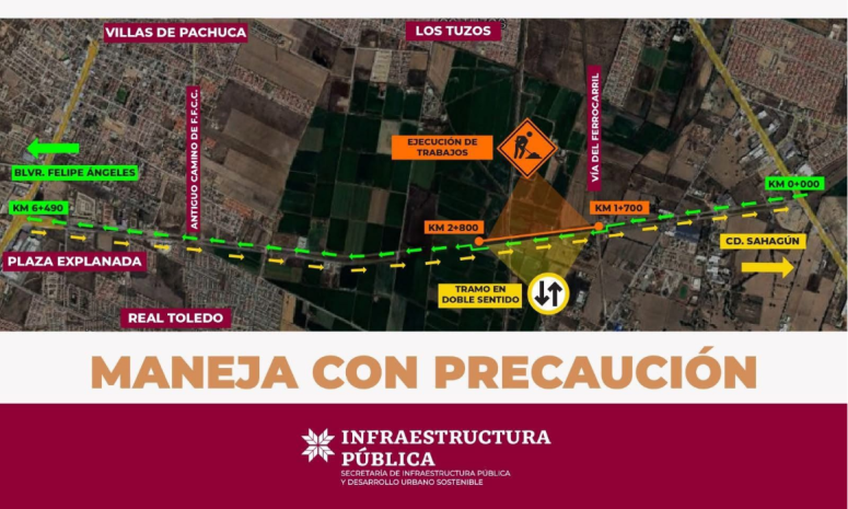 Inician obras en bulevar Las Torres en Pachuca; arma tu ruta con tiempo