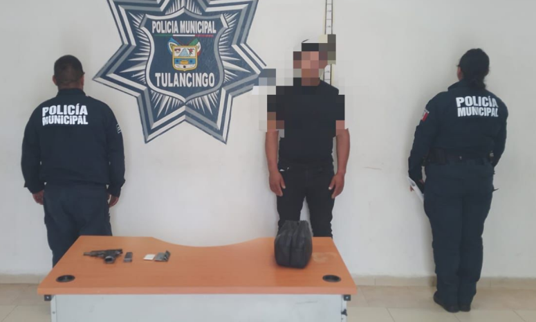 Detienen a hombre armado y con presunta droga en Tulanicngo