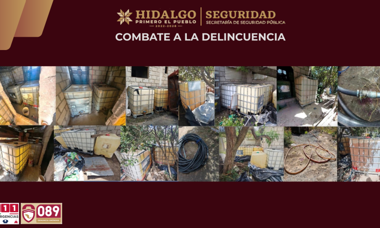 SSPH asegura 20 mil 900 litros de hidrocarburo en Pachuca