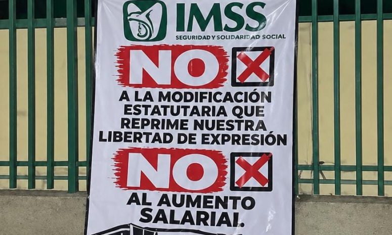 Bajo protesta laboran trabajadores del IMSS Tepeji