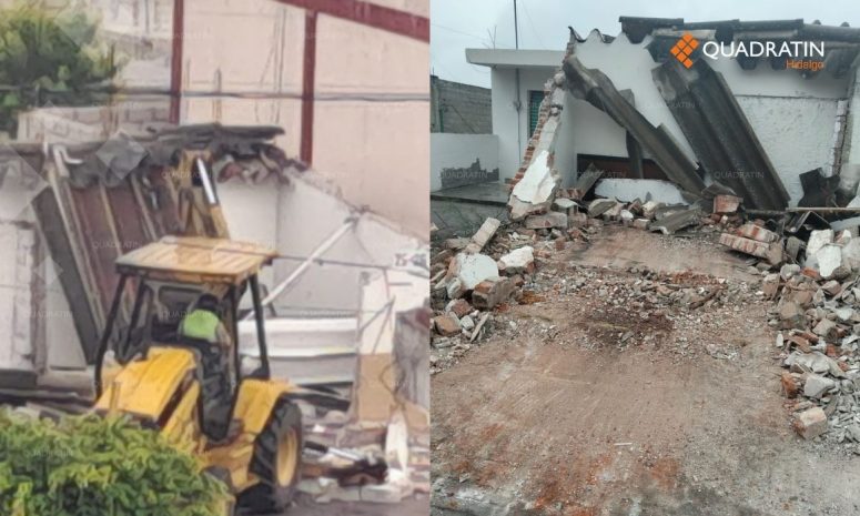 Particulares demuelen oficina del comité de festejos de San Ildefonso en Tepeji